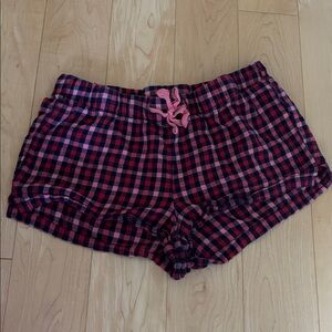 Red and Black Plaid Shorts